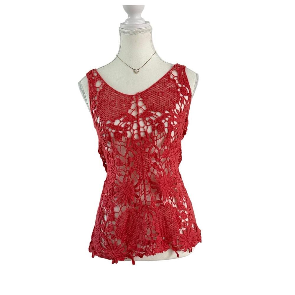 illa illa Paper Tag Vintage 100% Cotton Size Small Knitted Tank Layering Piece
